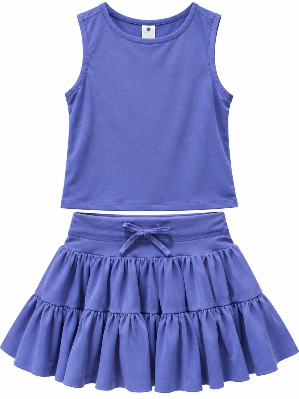 Yogalicious Girls Lavender Tiered Ruffle Dress
